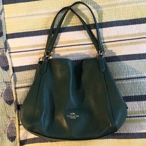 Teal blue Coach purse.